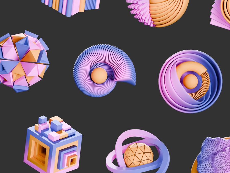 15款抽象3D立体几何图形插图图标Icons设计blender/png格式素材 Abstract Shapes 3d Illustration Pack , 第5张