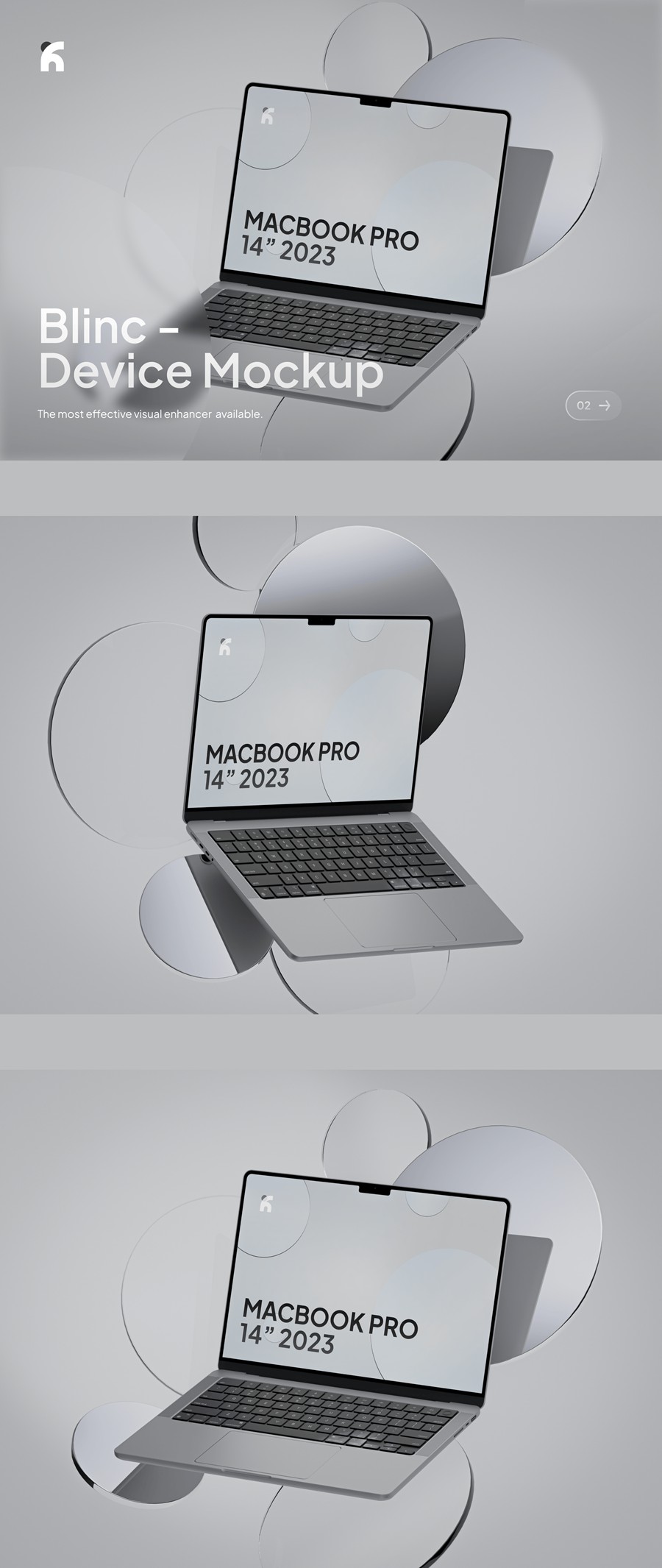 高级灰背景网站web ui设计Ps展示效果图苹果MacBook Pro笔记本电脑贴图样机 Blinc – Macbook Pro Gray Mockups , 第3张