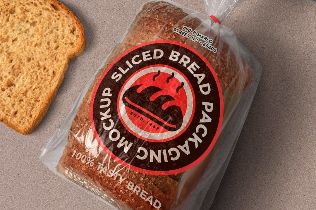 真实逼真蛋糕面包塑料包装袋logo印花图案设计ps贴图样机模板 Bread Mockup . 第4张