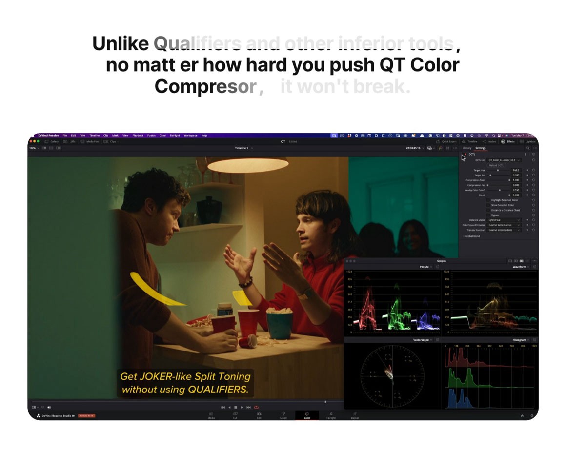 QT Color Compressor - Qazi’s Toolkit 好莱坞标志性电影《沙丘》《黑客帝国》《小丑》胶片色彩美学外观达芬奇调色DCTL插件 , 第10张