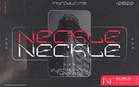 未来科幻人工智能机能机甲先锋硬核科技感PSAI英文字体安装包 Neckle Typeface Tech