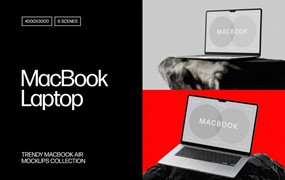 6款苹果MacBook Air笔记本电脑网站UI海报PS展示贴图样机MOCKUP模板 MacBook Air Mockup Set