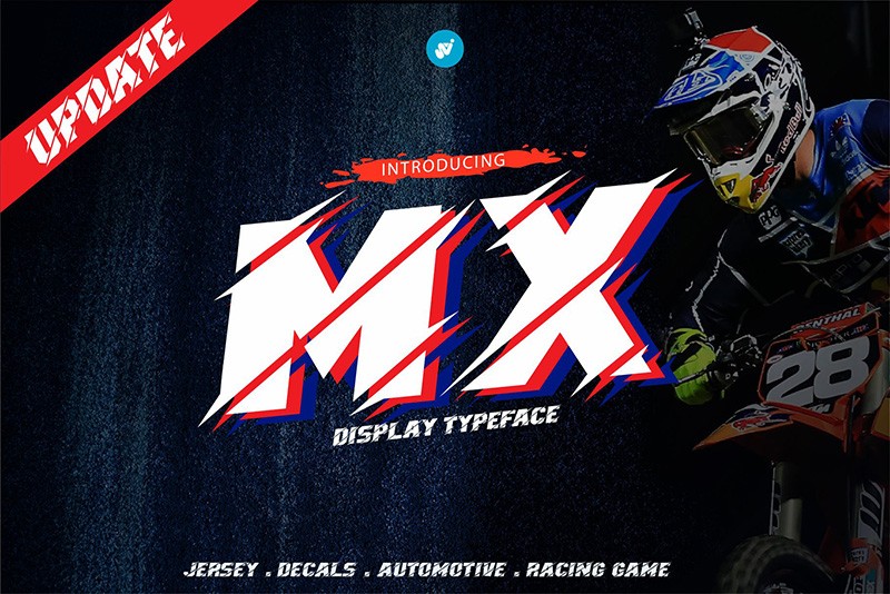 MX Motocross 运动感英文字体 , 第1张