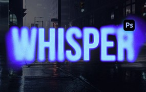 5款独特酸性颗粒扩散渐变流体标题文本logo特效PSD样机 Whisper – Creative Text Effects