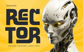 未来时尚科技品牌游戏徽标设计无衬线英文字体安装包 Rector – Unique Ligature Sci-fi Futuristic Font