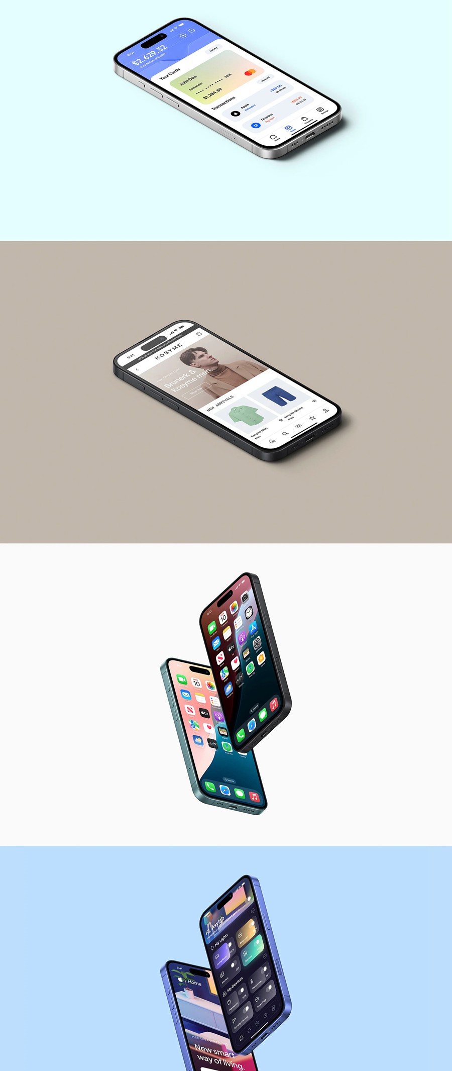 24款苹果iPhone 16手机UI界面设计展示效果图PS贴图样机模板素材 iPhone 16 – 24 Mockups Scenes 样机素材 第17张