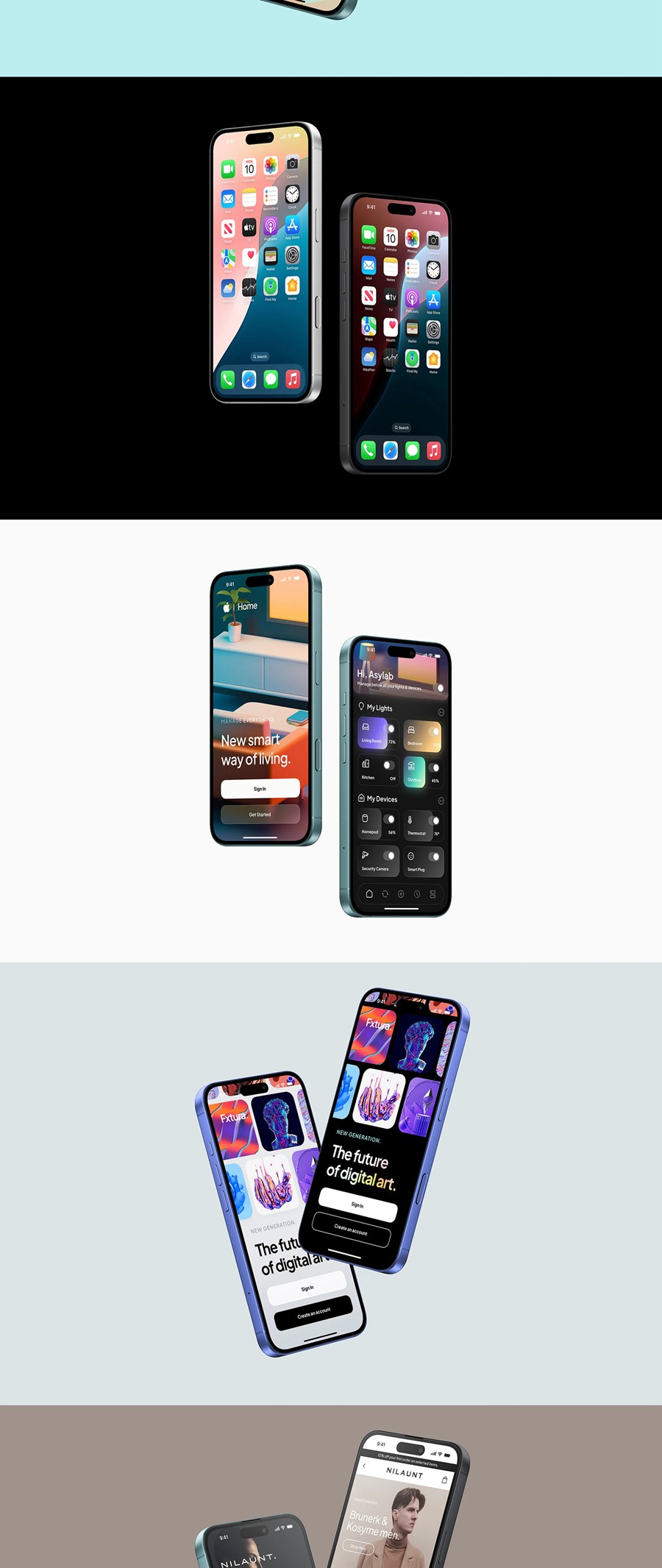 24款苹果iPhone 16手机UI界面设计展示效果图PS贴图样机模板素材 iPhone 16 – 24 Mockups Scenes 样机素材 第20张