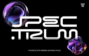 现代未来电竞品牌海报徽标设计无衬线英文字体安装包 Spectrum Modern Futuristic Expanded Sporty Font