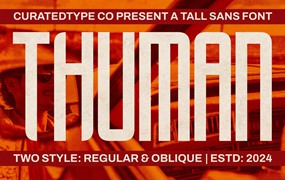 现代优雅品牌海报徽标设计无衬线英文字体安装包 Thuman – Tall Display Font