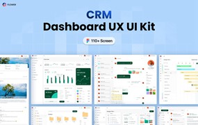 110+屏电子商务商城销售数据统计仪表盘web ui界面设计figma模板套件 CRM Dashboard UX UI Kit