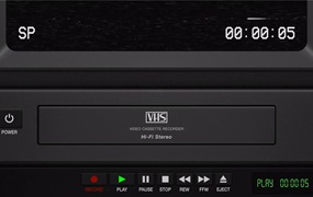 AE模板：复古做旧VHS脏污表面录像带插入效果动画