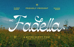 复古优雅包装邀请函徽标设计手写英文字体安装包 Hc Fadella Retro Script