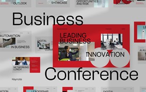 时尚企业营销策划演示文稿设计Keynote模板 Red Business Conference Keynote