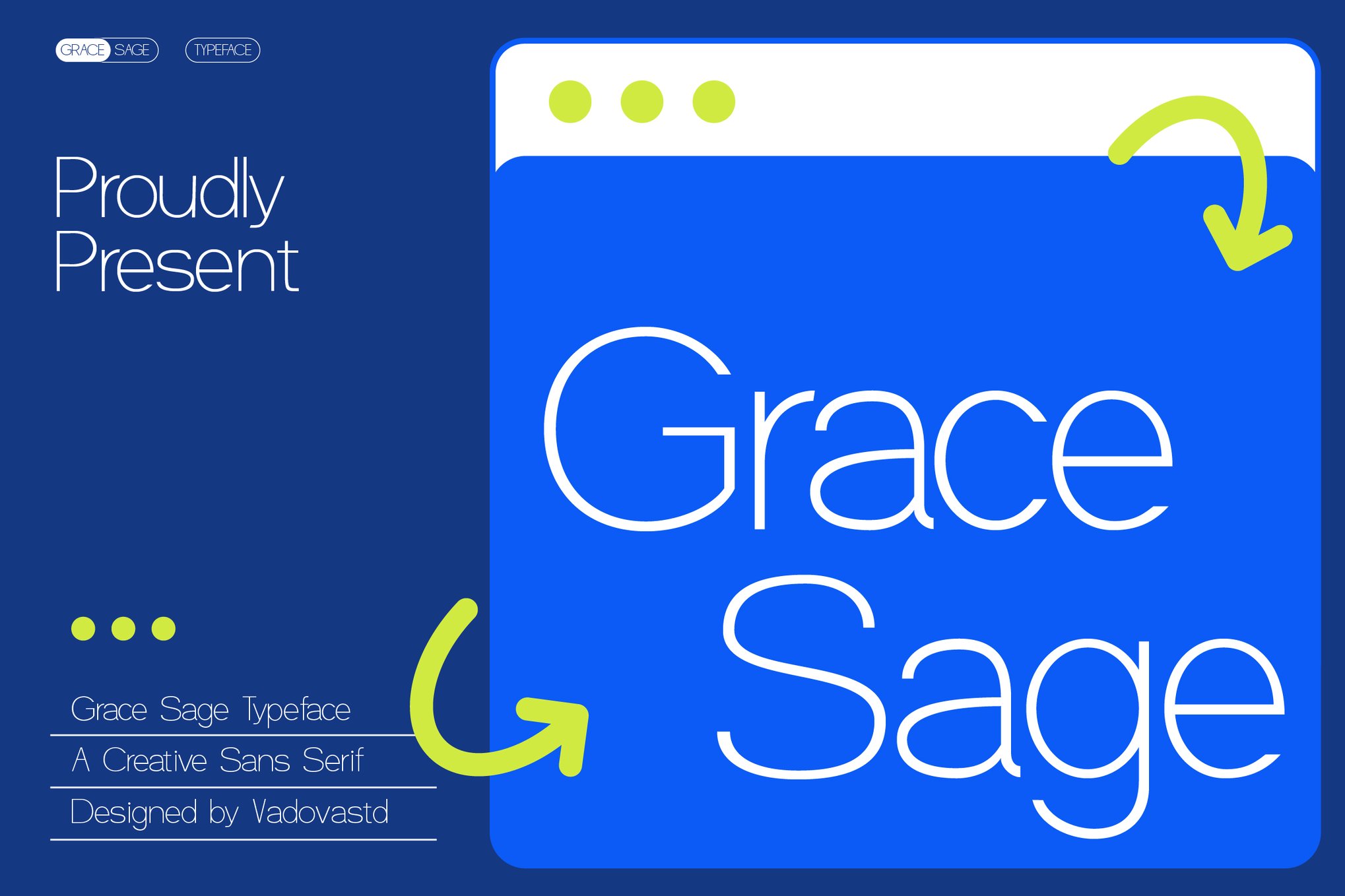 时尚优雅品牌杂志徽标设计无衬线英文字体安装包 Grace Sage Creative Sans Serif , 第1张