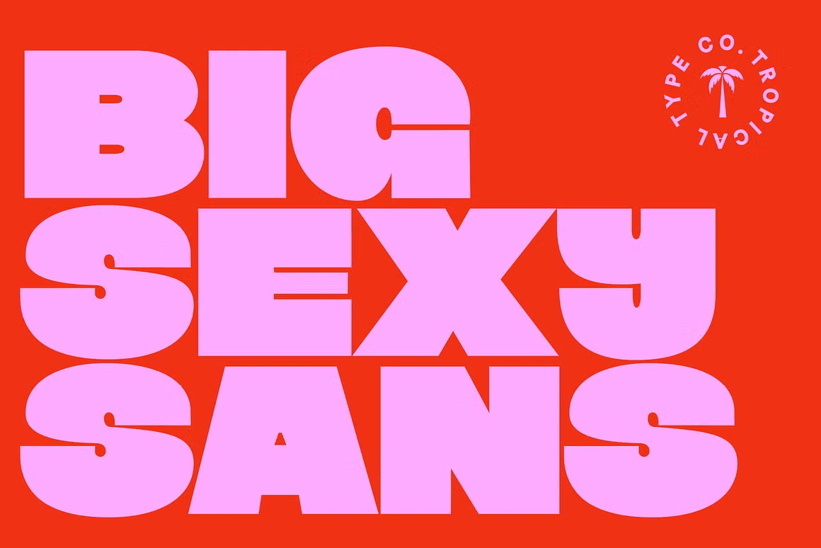 Big Sexy - Sans Serif 时尚欢快趣味插图、贴纸、海报标题、粗体无衬线字体 设计素材 第1张