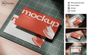 时尚多角度商务名片卡片设计VI展示贴图PSD样机MOCKUPS模板素材 Business Card Mockup