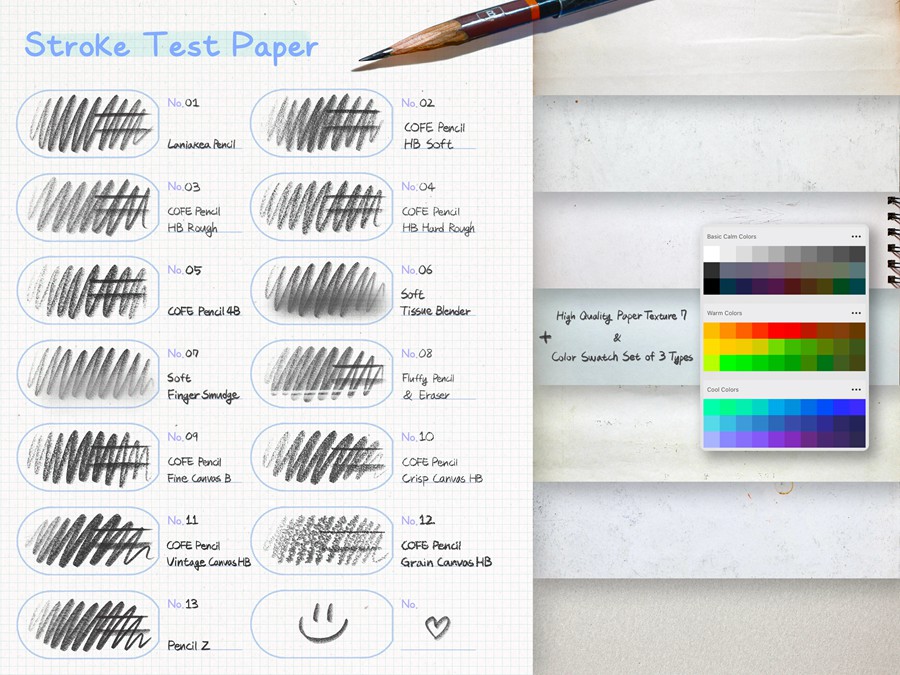 真实铅笔素描木炭笔线条绘画插画procreate笔刷画笔素材 CRISP Pencil Pack for Procreate , 第2张