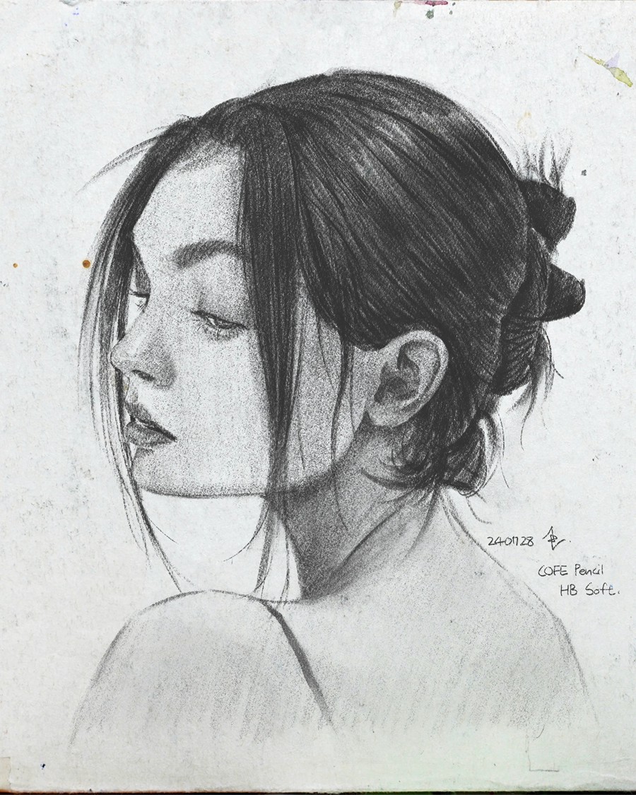 真实铅笔素描木炭笔线条绘画插画procreate笔刷画笔素材 CRISP Pencil Pack for Procreate , 第19张