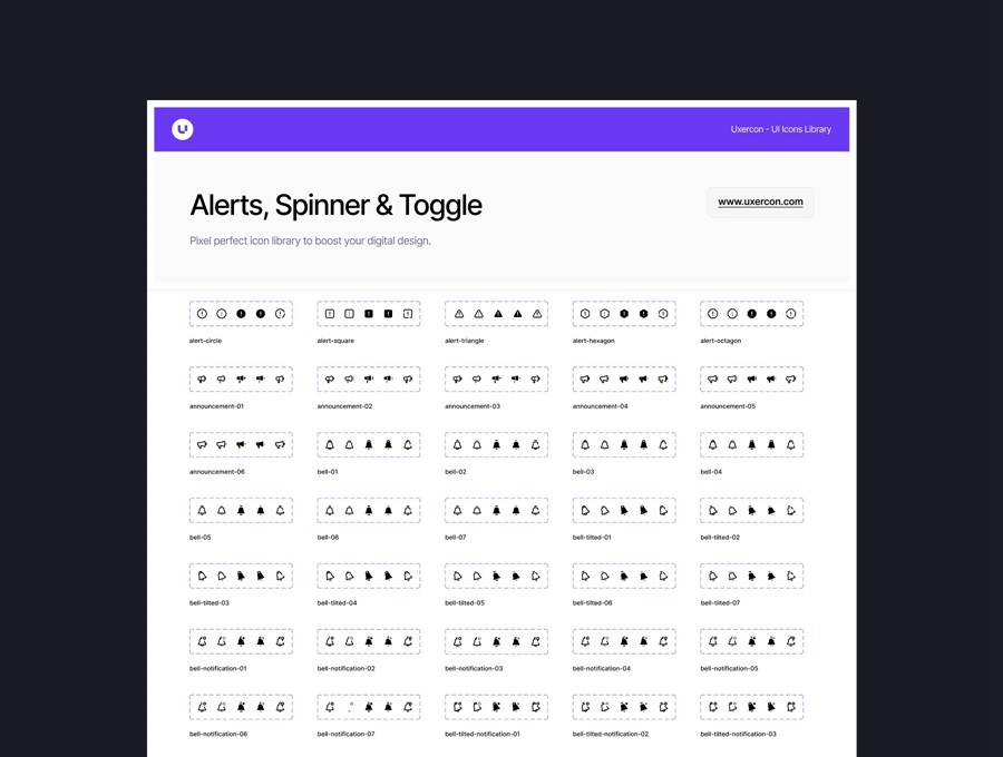 108款圆润警示警报旋转切换矢量图标Icons设计Figma/PNG格式素材 Alert, Spinner & Toggle – Uxercon Icon Pack , 第6张