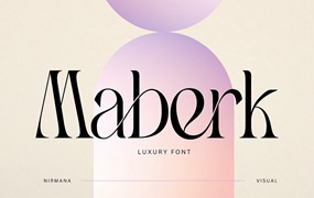 时尚优雅杂志品牌广告徽标设计衬线英文字体安装包 Maberk – Branding Logo Font