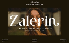 现代优雅品牌邀请函电影标题设计衬线英文字体安装包 Zalerin Modern Serif Typeface