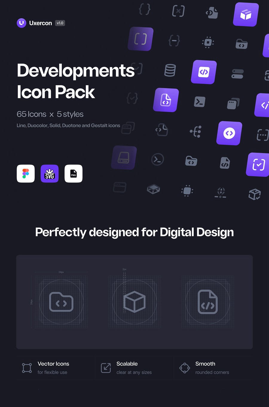 65款网站WEB&APP UI界面设计矢量线条Icons图标PNG/Figma格式素材 Developments – Uxercon Icon Pack , 第9张