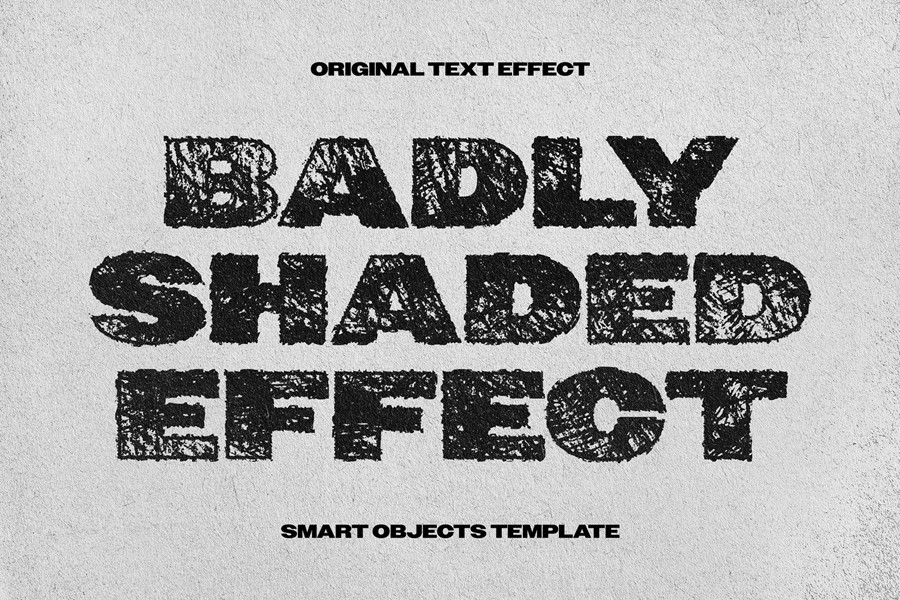 做旧粗糙磨损划痕污渍裂纹纹理文本标题效果PSD样机 Stamp Shaded Text Effect , 第1张