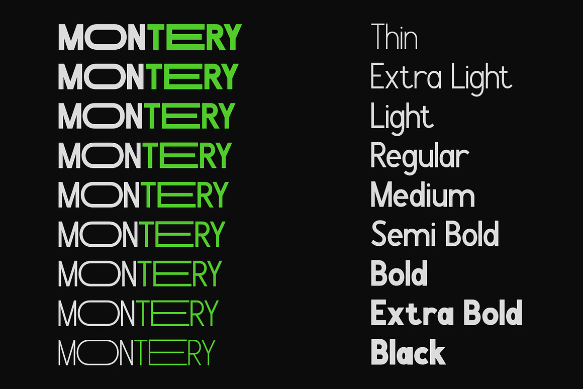 现代时尚品牌包装徽标设计无衬线英文字体安装包 Montery – Sans Serif Family Typeface , 第10张