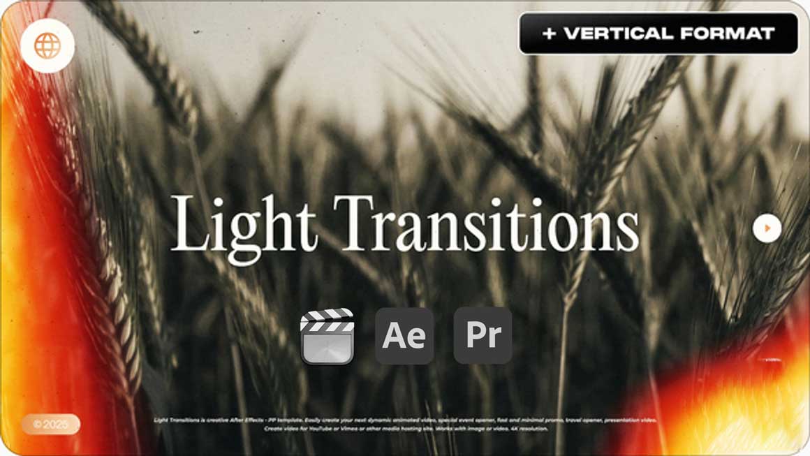 AE/PR/FCPX模板：17种复古文艺做旧胶片漏光耀斑4K无缝转场视频模板 Light Leaks Transitions , 第1张