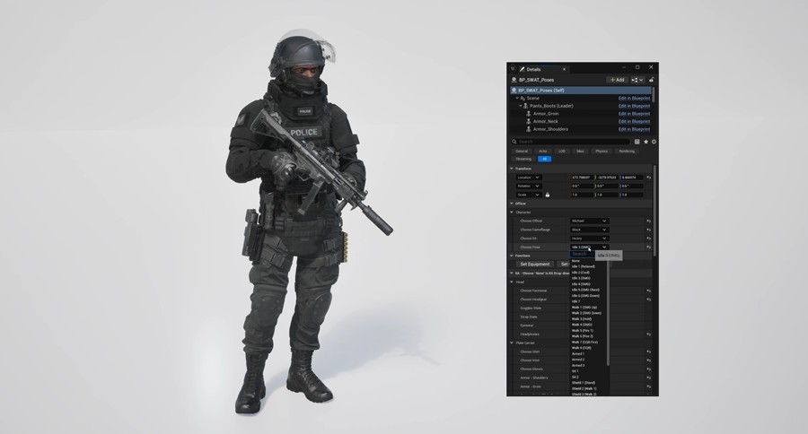 BMS出品反恐精英警察特警人物角色动作3D模型Blender/FBX/OBJ/UE格式素材 Big Medium Small – S.W.A.T , 第18张