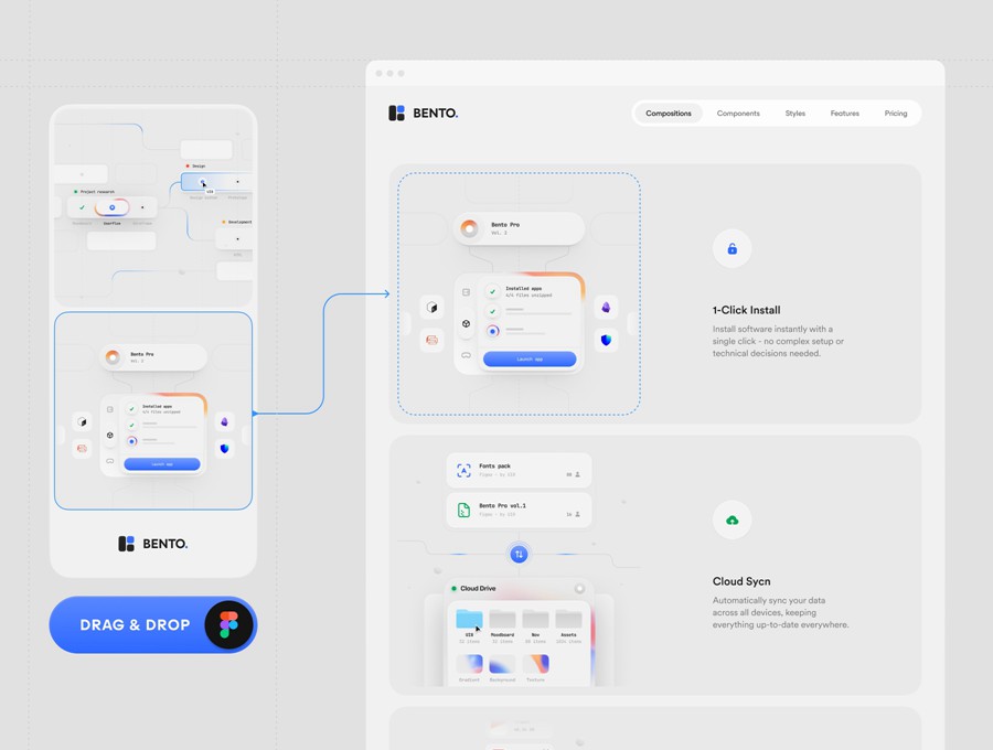 高级双配色金融科技社交交友聊天APP UI卡片小工具设计Figma格式素材 Bento Pro: Multipurpose 2.0 , 第5张