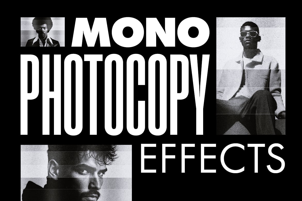 复古单色颗粒纹理影印照片效果ps特效滤镜样机 Mono Photocopy Effects , 第11张