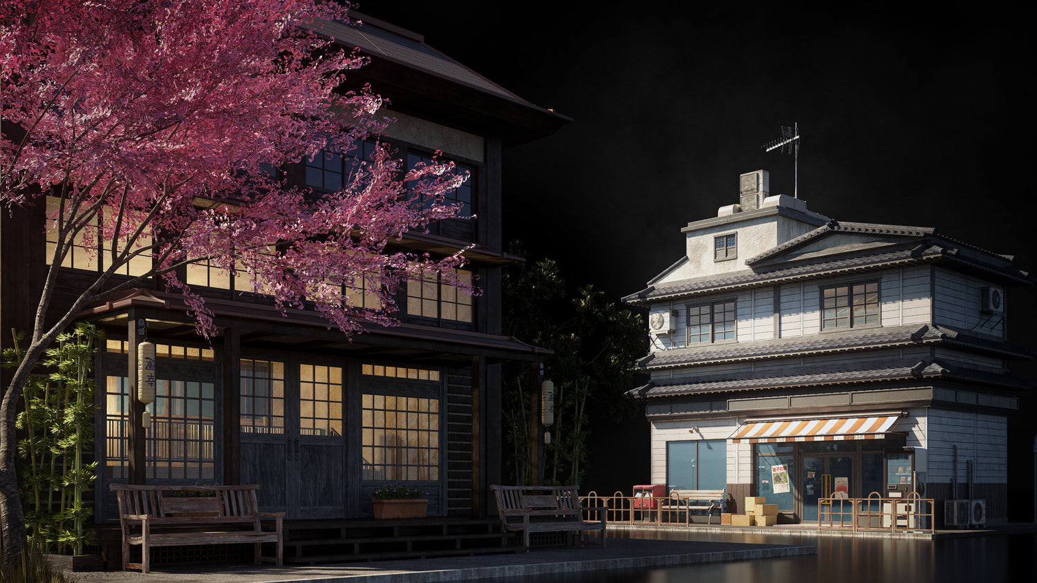 日本日式古典城市建筑楼房资产3D模型 Blender/FBX/OBJ格式 Kitbash3D – Japanese Neighborhoods , 第3张