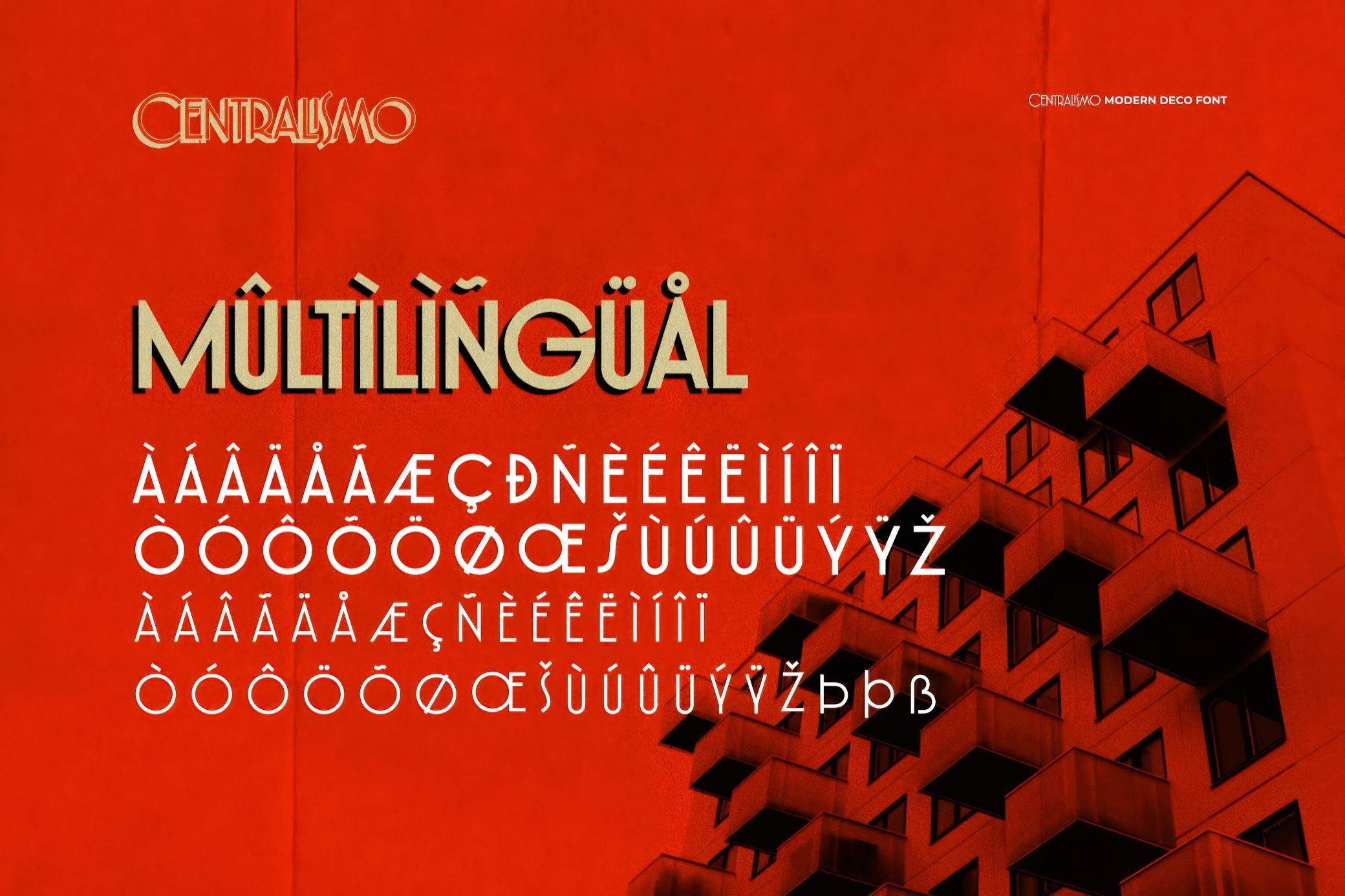 复古现代美学设计前卫大写无衬线装饰字体 Centralismo Avant Garde Font , 第7张