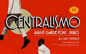 复古现代美学设计前卫大写无衬线装饰字体 Centralismo Avant Garde Font