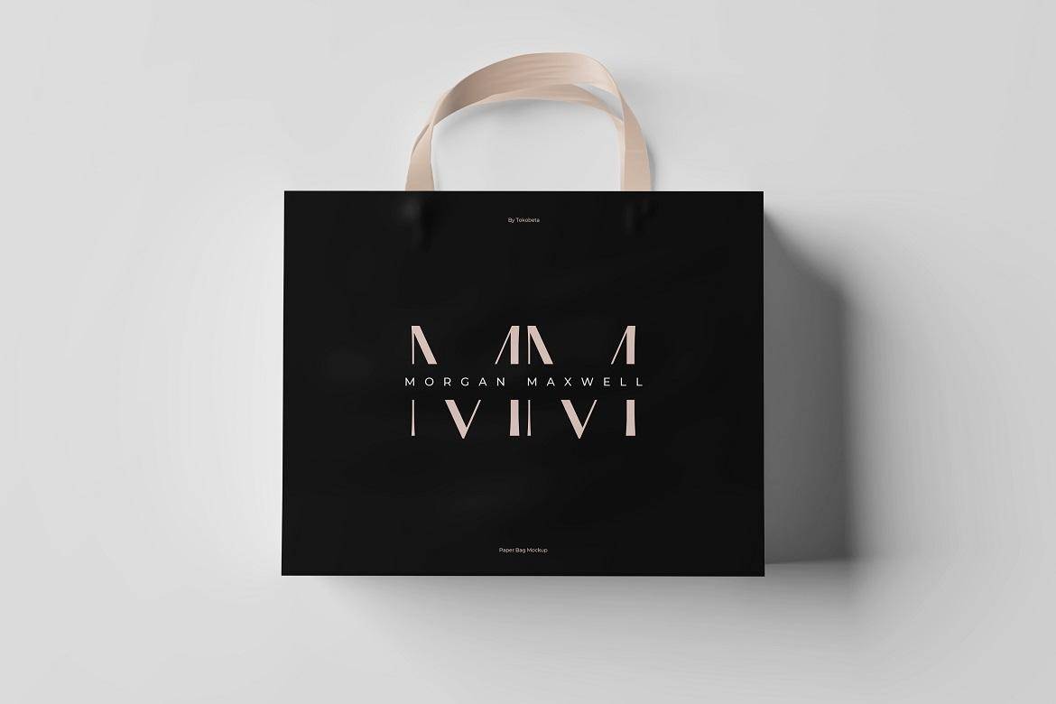 6款时尚多角度购物手提袋纸袋VI设计展示PS贴图样机模板素材 Shopping Bag Mockup , 第6张