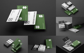 10款暗黑系悬浮商务名片卡片VI设计展示PS贴图样机模板素材 Elegant Business Card Mockup Set