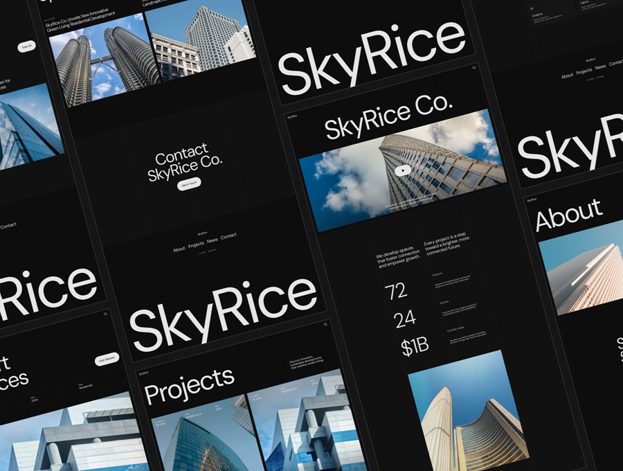 高级房地产开发商公司官网网站登录页面WEB UI设计Figma模板素材 SkyRice – Real Estate Company Website , 第5张