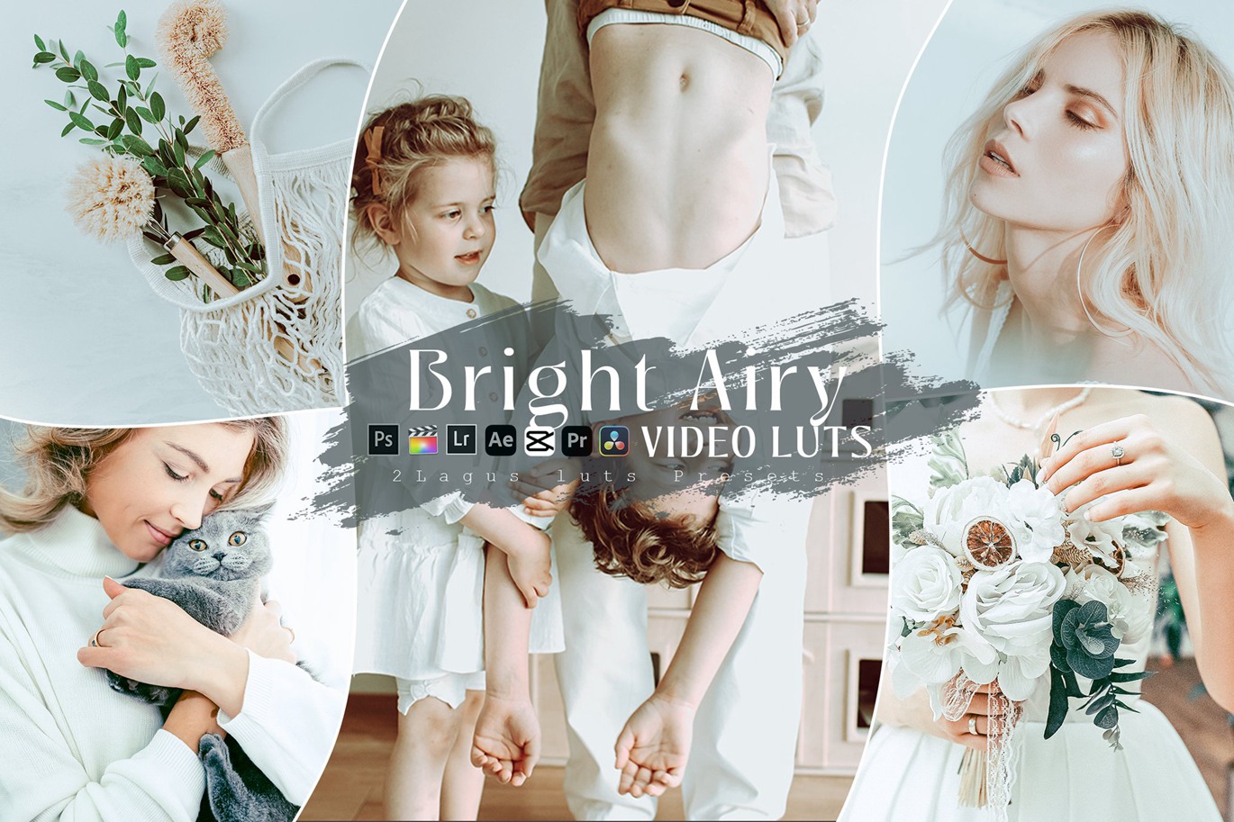 明亮曝光人物肖像摄影照片调色Lightroom&Luts预设 Bright Airy Lightroom Preset & Luts Premiere Pro , 第1张