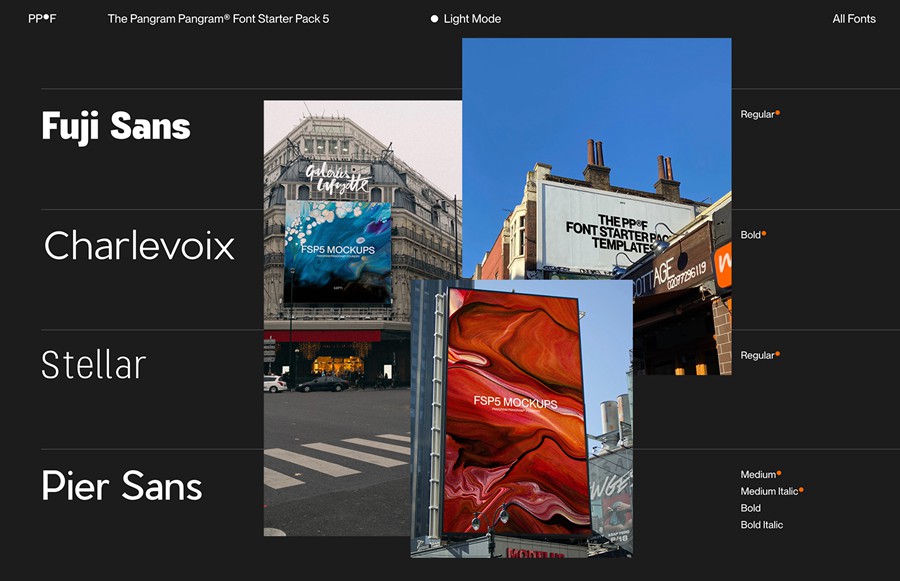 Pangram Pangram® 全部40种字体，共499 种样式！字体+样机PSD模型 PP®F Starter Pack 5.2 设计素材 第1张