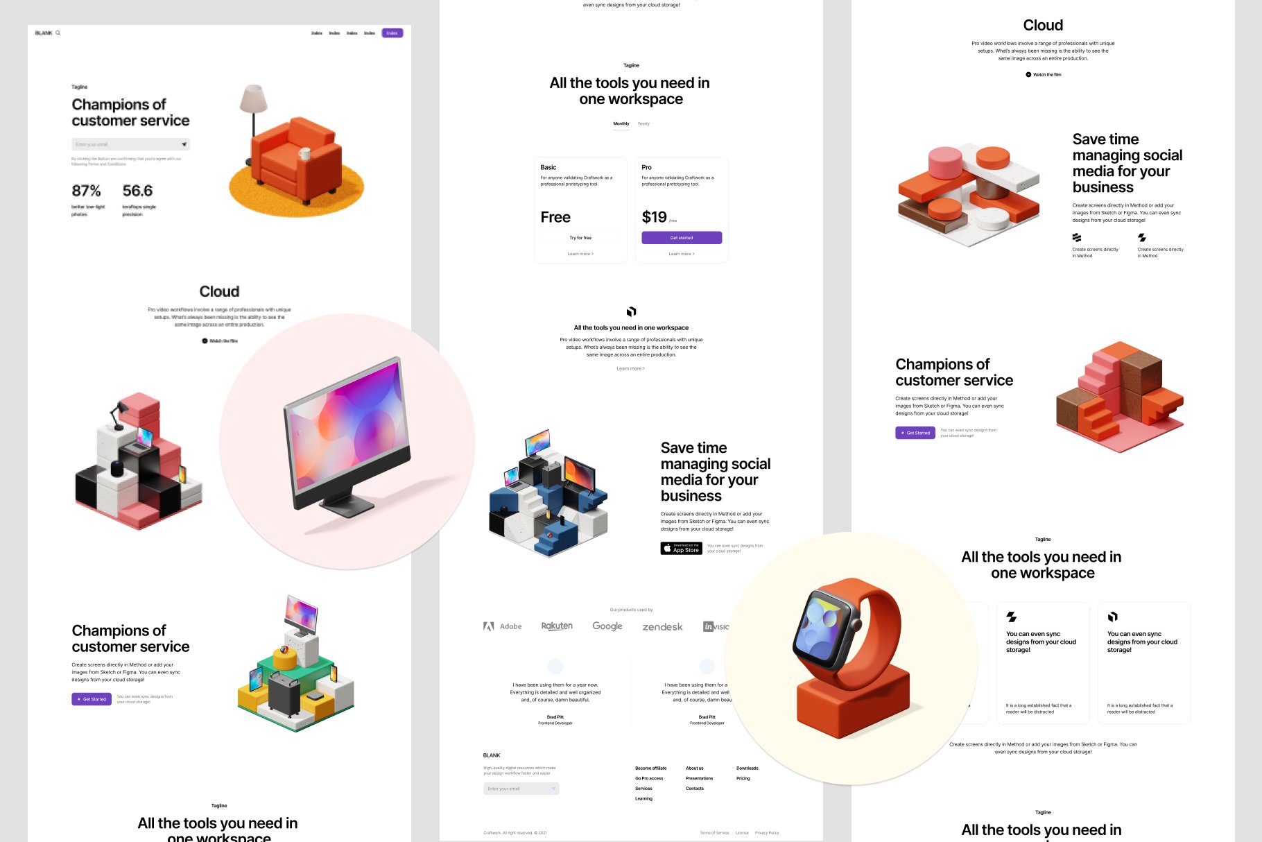 Isometrica 2.0 3D图标等距苹果电脑 手机设备居家内饰物品积木 PNG ICONS 图标素材 第2张