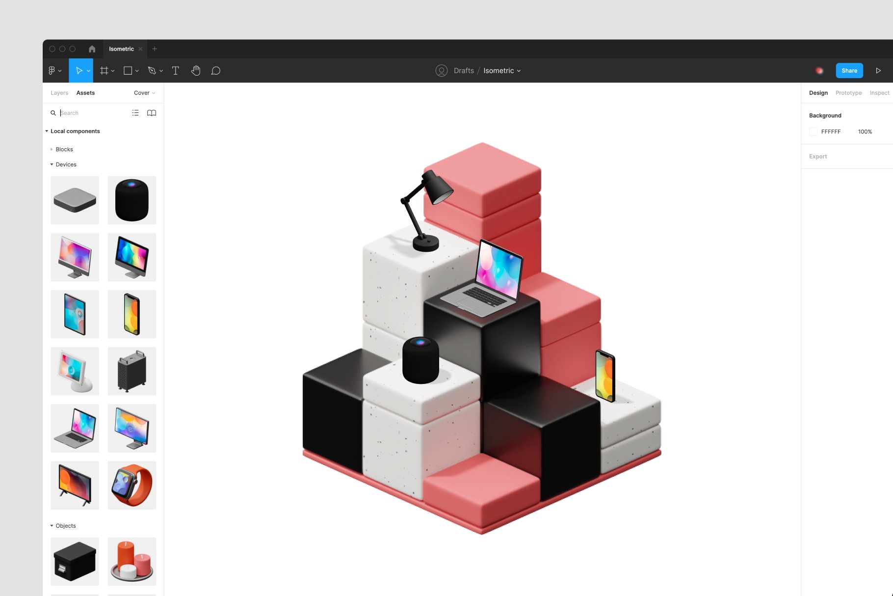 Isometrica 2.0 3D图标等距苹果电脑 手机设备居家内饰物品积木 PNG ICONS 图标素材 第4张