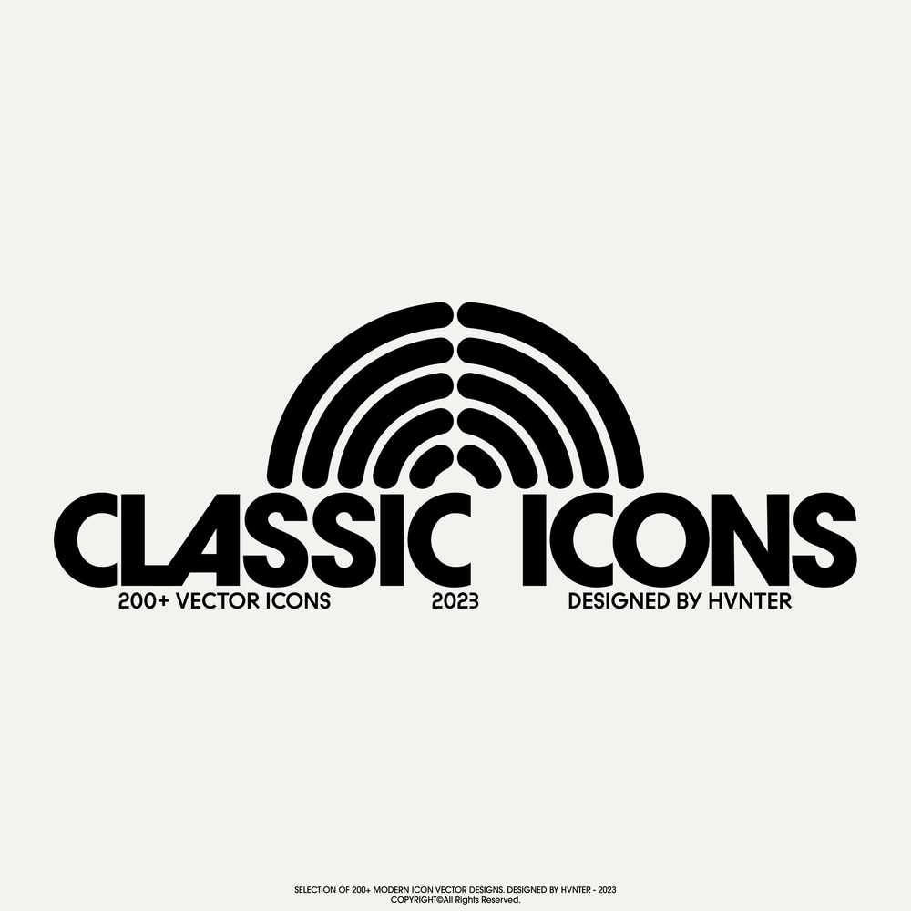 200款经典现代企业logo徽标标签几何抽象AI矢量图形图标设计套装Classic Icons Pack , 第4张