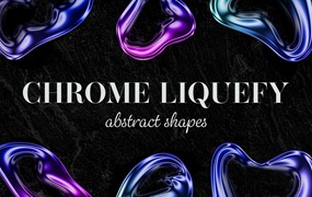 45组未来抽象几何透明气泡png免抠背景图片设计素材 Chrome Liquefy Abstract Shapes