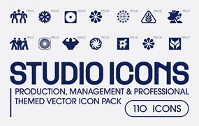 108款现代极简创意工作室企业logo徽标图形icon图标SVG矢量设计套装Studio Icons Set