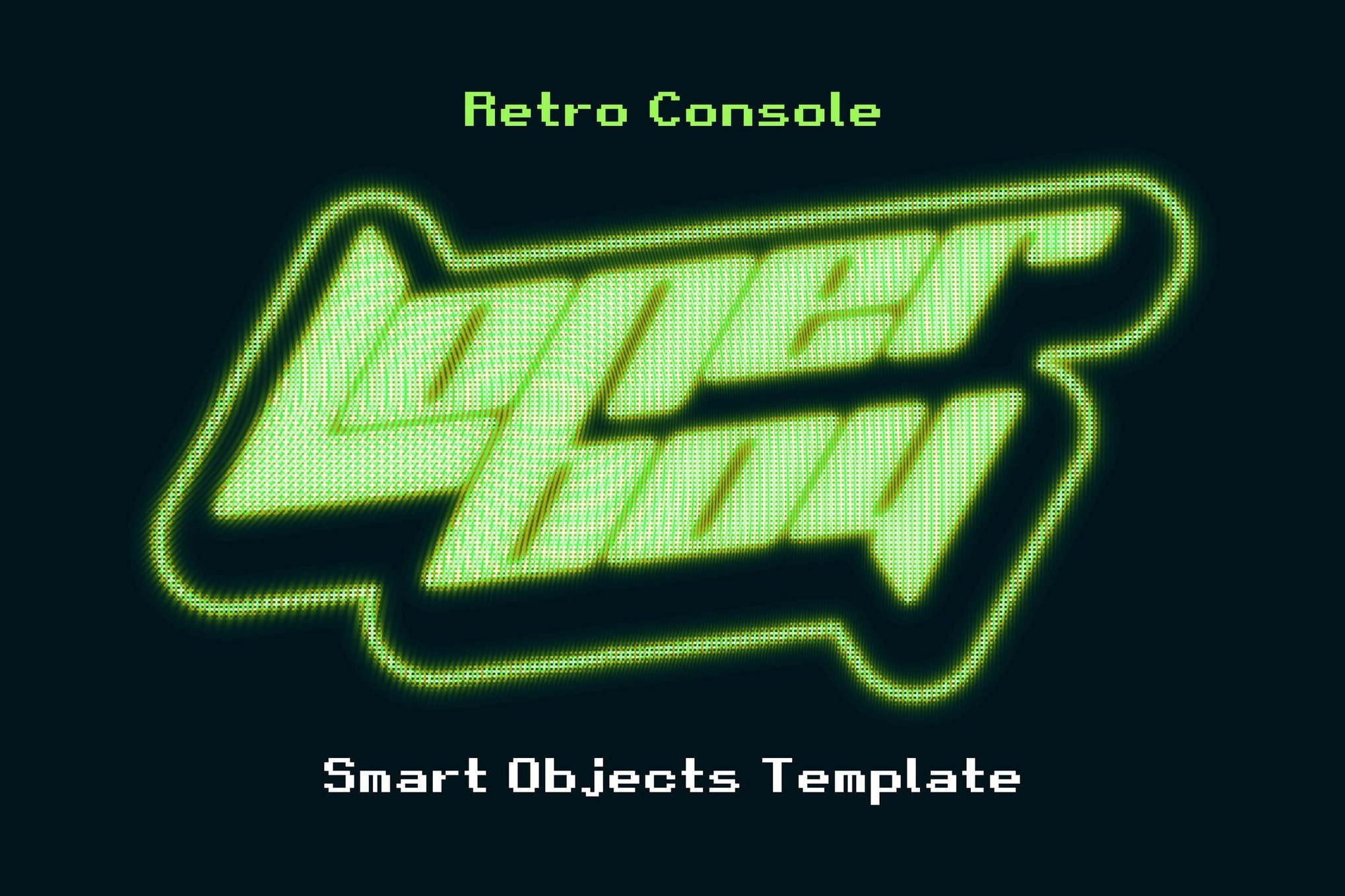 复古CRT电子监视屏幕文本标题logo徽标设计展示PSD特效样机Retro Console Text Effect 插件预设 第1张