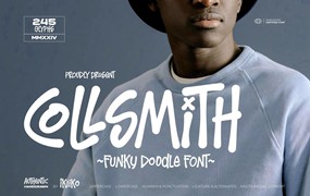 英文字体：复古马克笔真实笔迹墨迹涂改手写POP涂鸦艺术logo字体 Collsmith — Funky Doodle Font