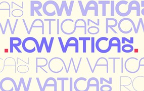 时尚简约品牌海报徽标设计无衬线英文字体安装包 Row Vaticano