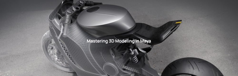 Maya机车摩托车3D建模渲染全流程视频教程 中英文字幕Elementza – Mastering 3D Modeling in Maya , 第1张