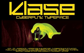 时尚赛博朋克杂志海报徽标设计装饰英文字体安装包 Klase – Cyberpunk Font